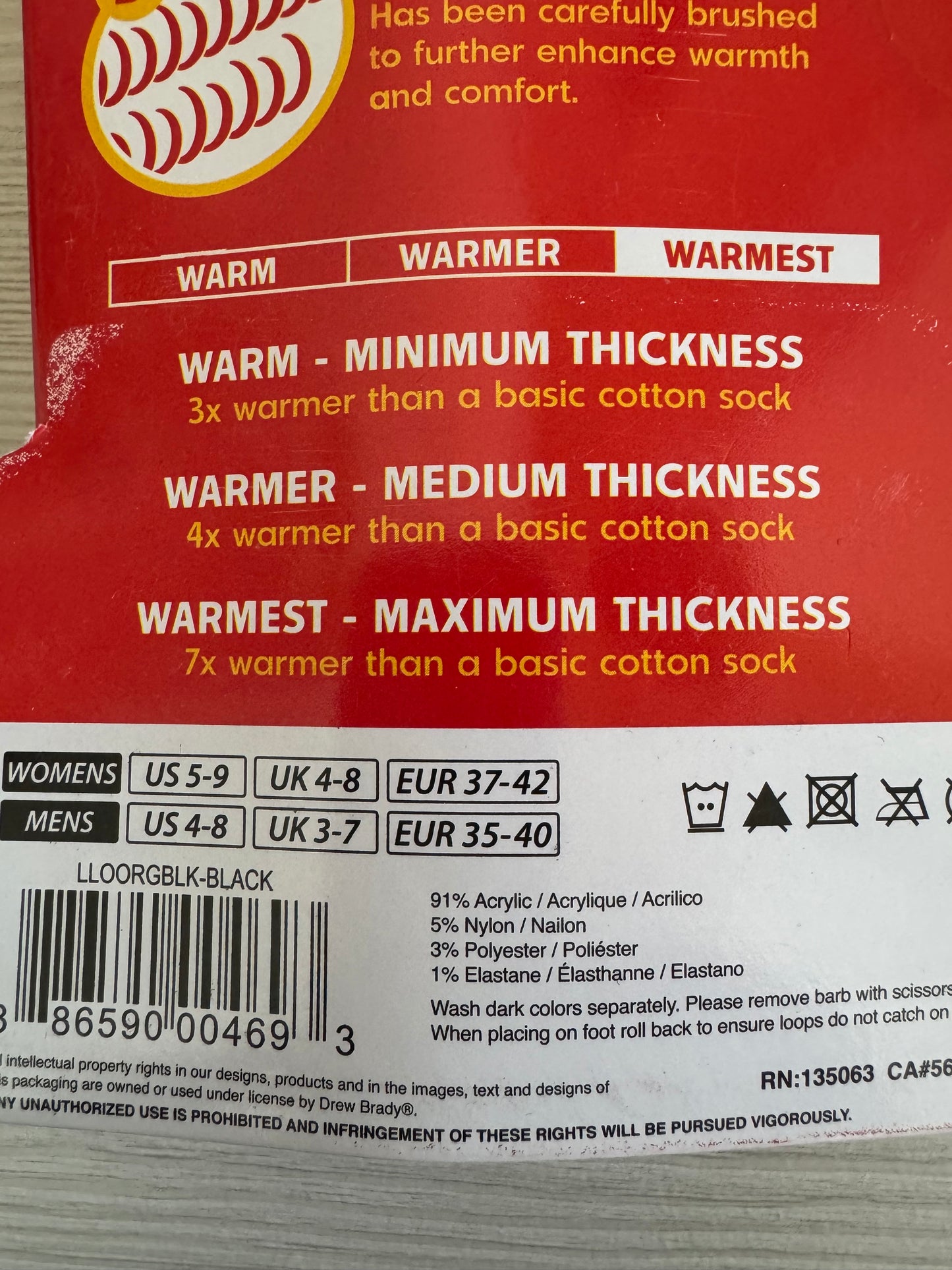 Heat Lockers warmest max thickness unisex thermal socks with brushed lining and red packaging