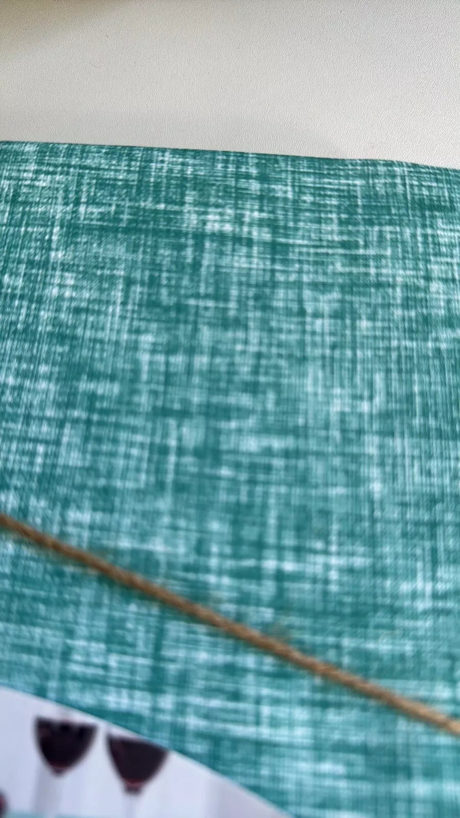 Tablecloth Woven Cross Dyed 60" x 84" | Water & Fade Resistant, Green/Blue