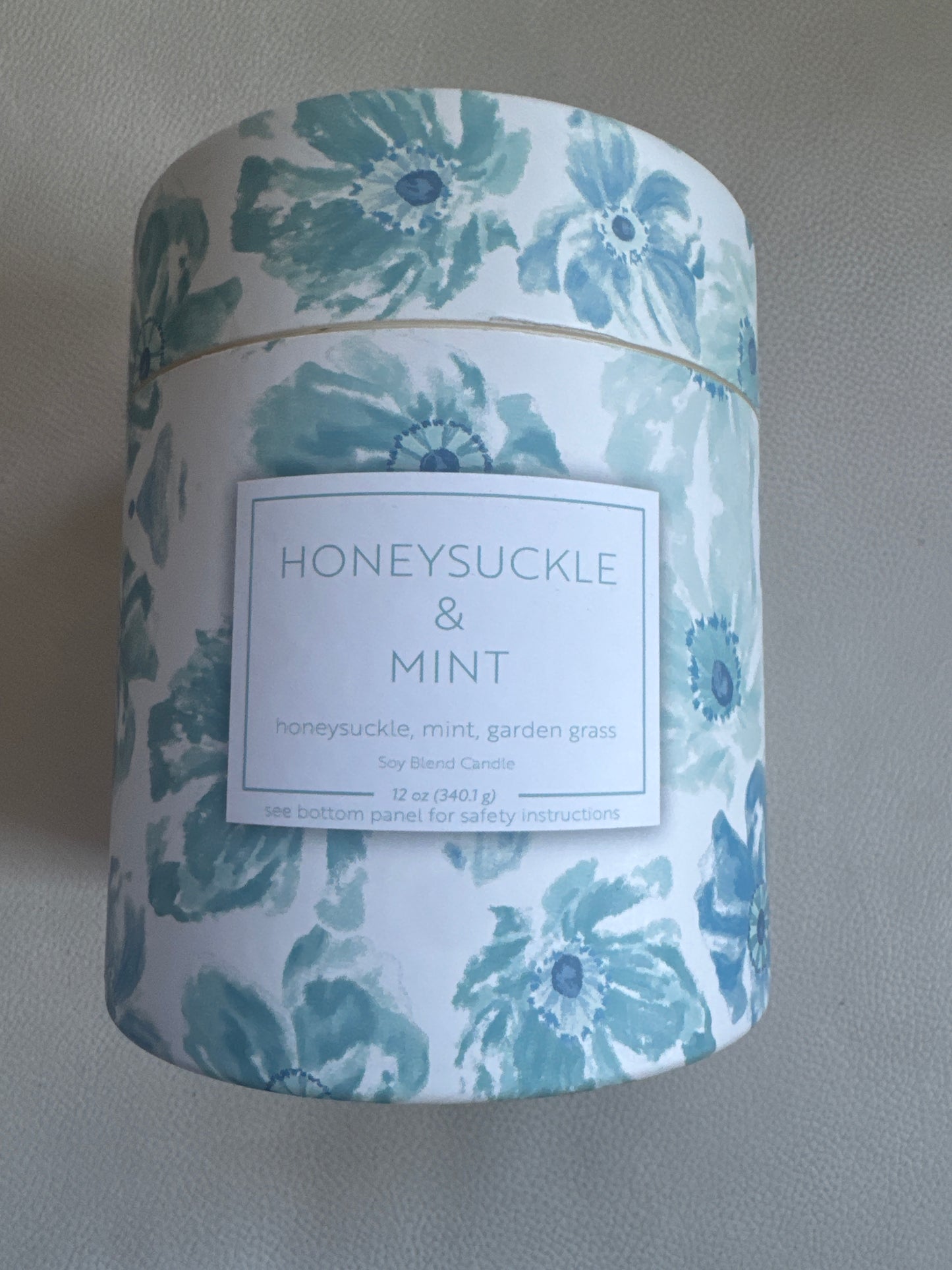 Honeysuckle & Mint Soy Blend Candle | 35-Hour Burn Time, Floral & Herbal Scent