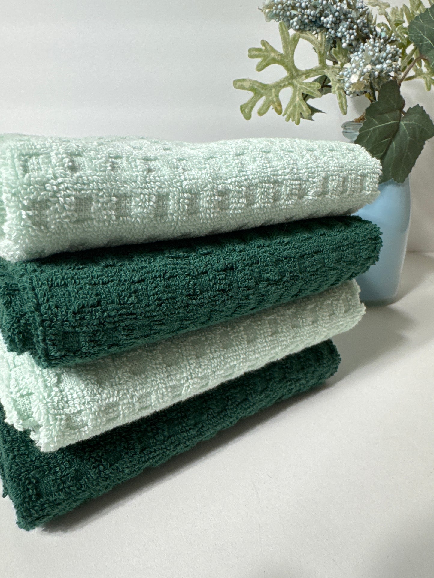 Set of 4 Cotton Kitchen Towels – Assorted Colors, 18” x 28” | Machine Washable