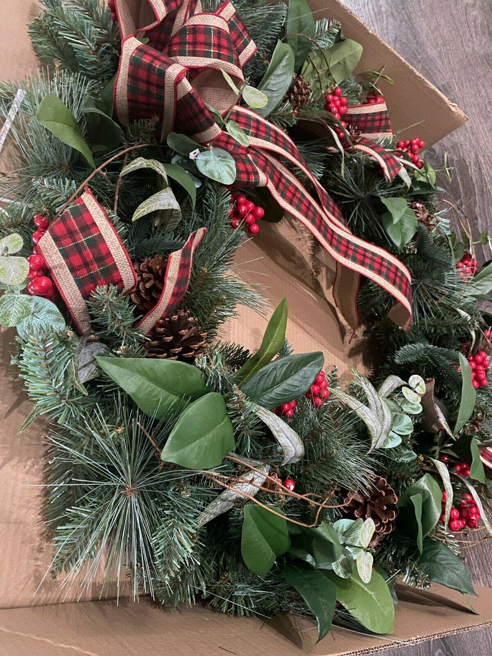 MARTHA STEWART 33" Mixed Floral Plaid Ribbon $299 CLOSEOUT SALE