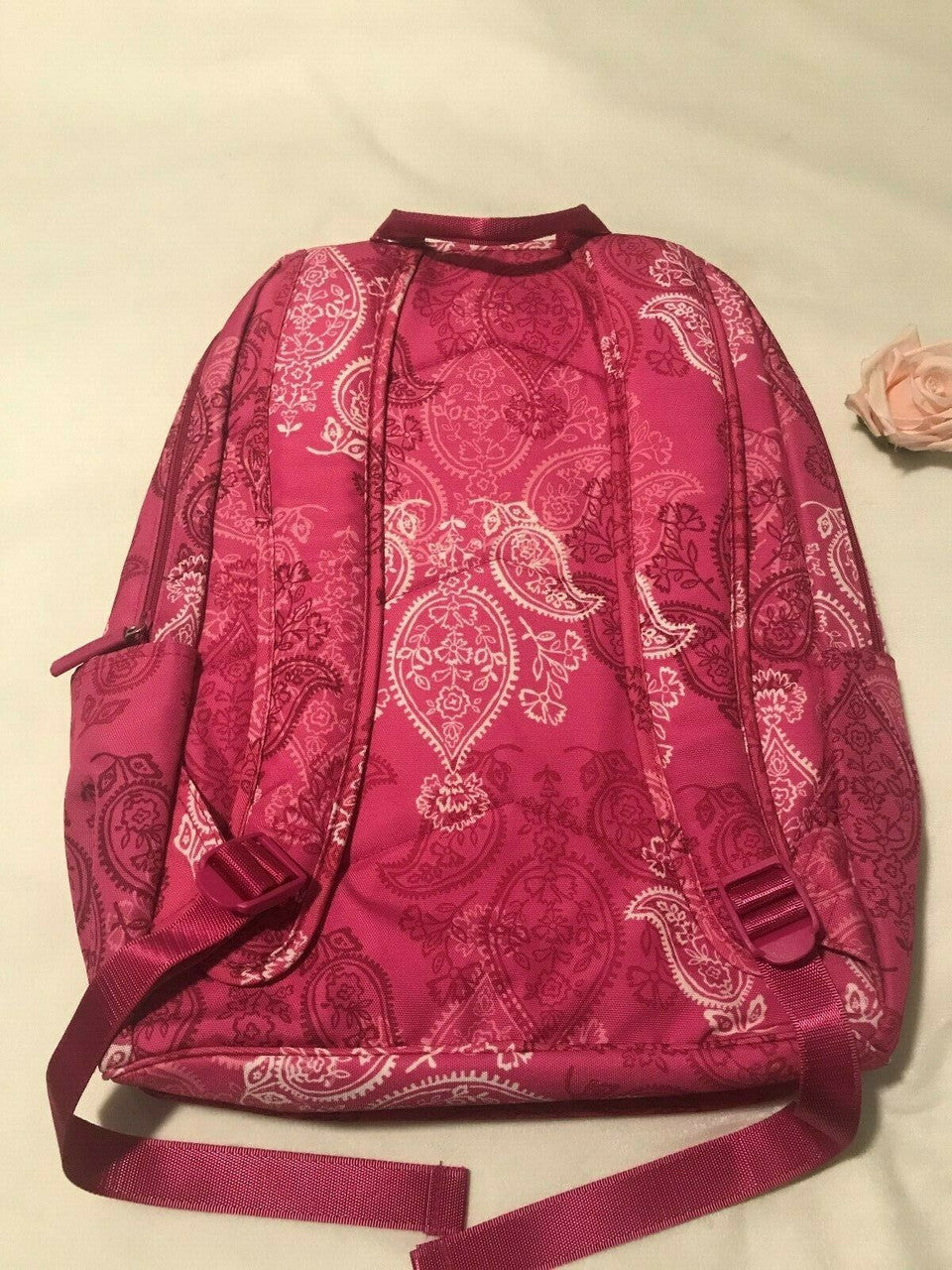 Vera Bradley Laptop Backpack Stamped Paisley Pink 22374-H97 Everyday Style
