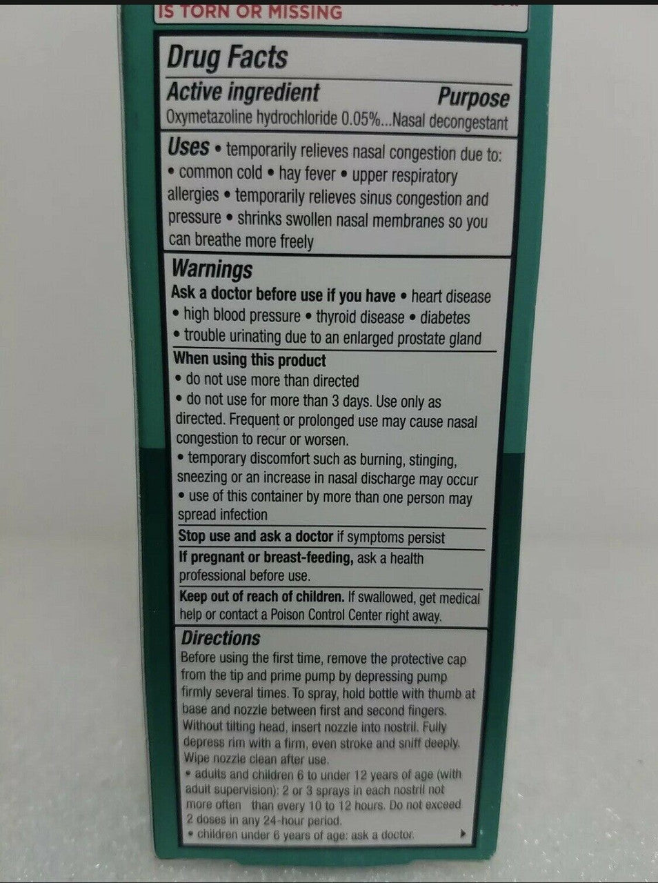 Walgreens~Severe Anefrin Nasal Spray~Compare To Afrin~+Menthol ~.5oz~Exp. 07/22