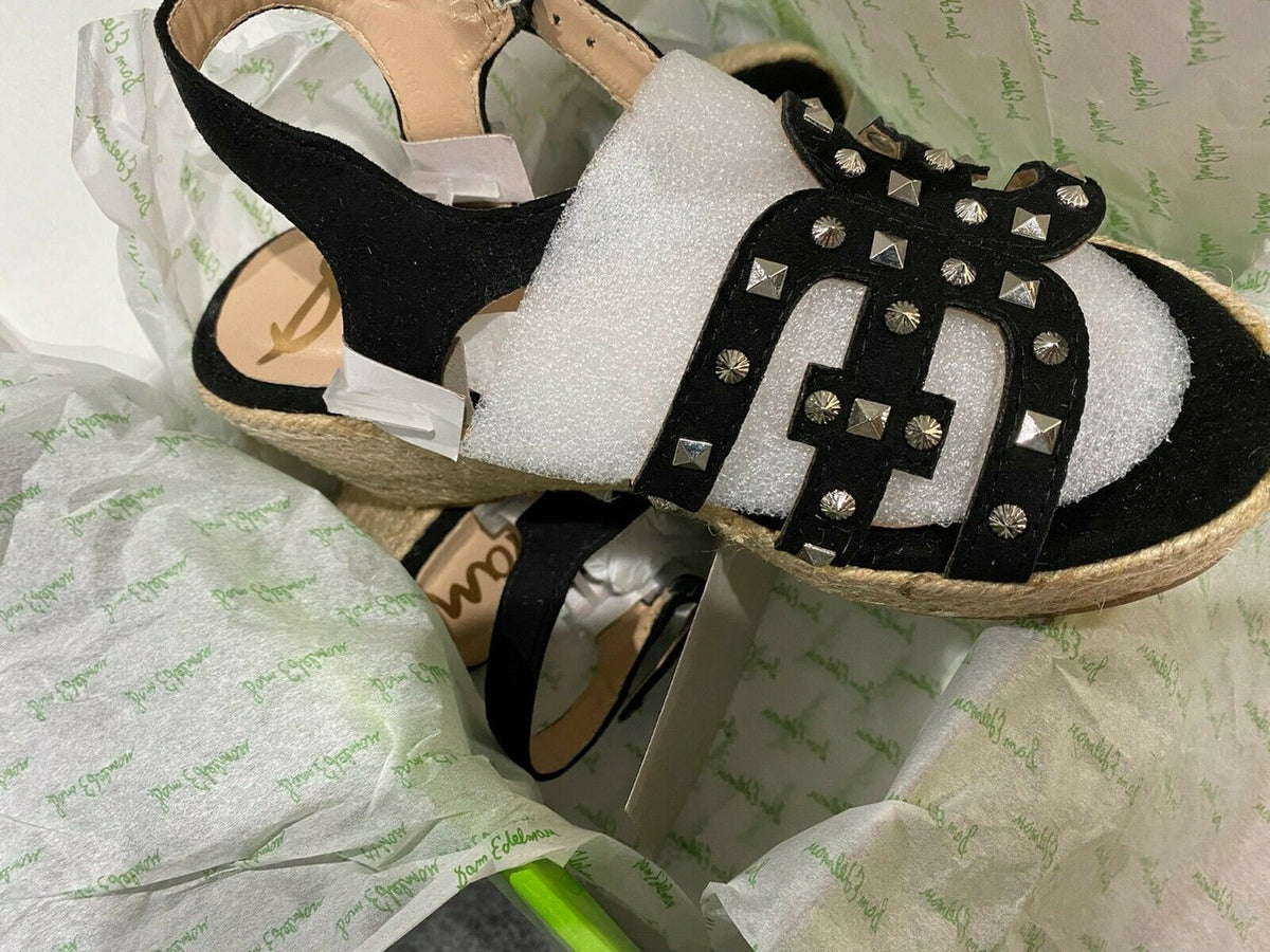 Sam Edelman Kids Girl's Elsie Eleanor Wedge Sandal Size 1 BLACK