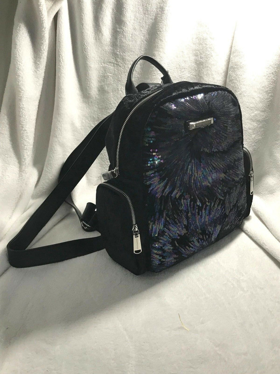 STEVE MADDEN Bfallon Backpack Black Velvet Sequin