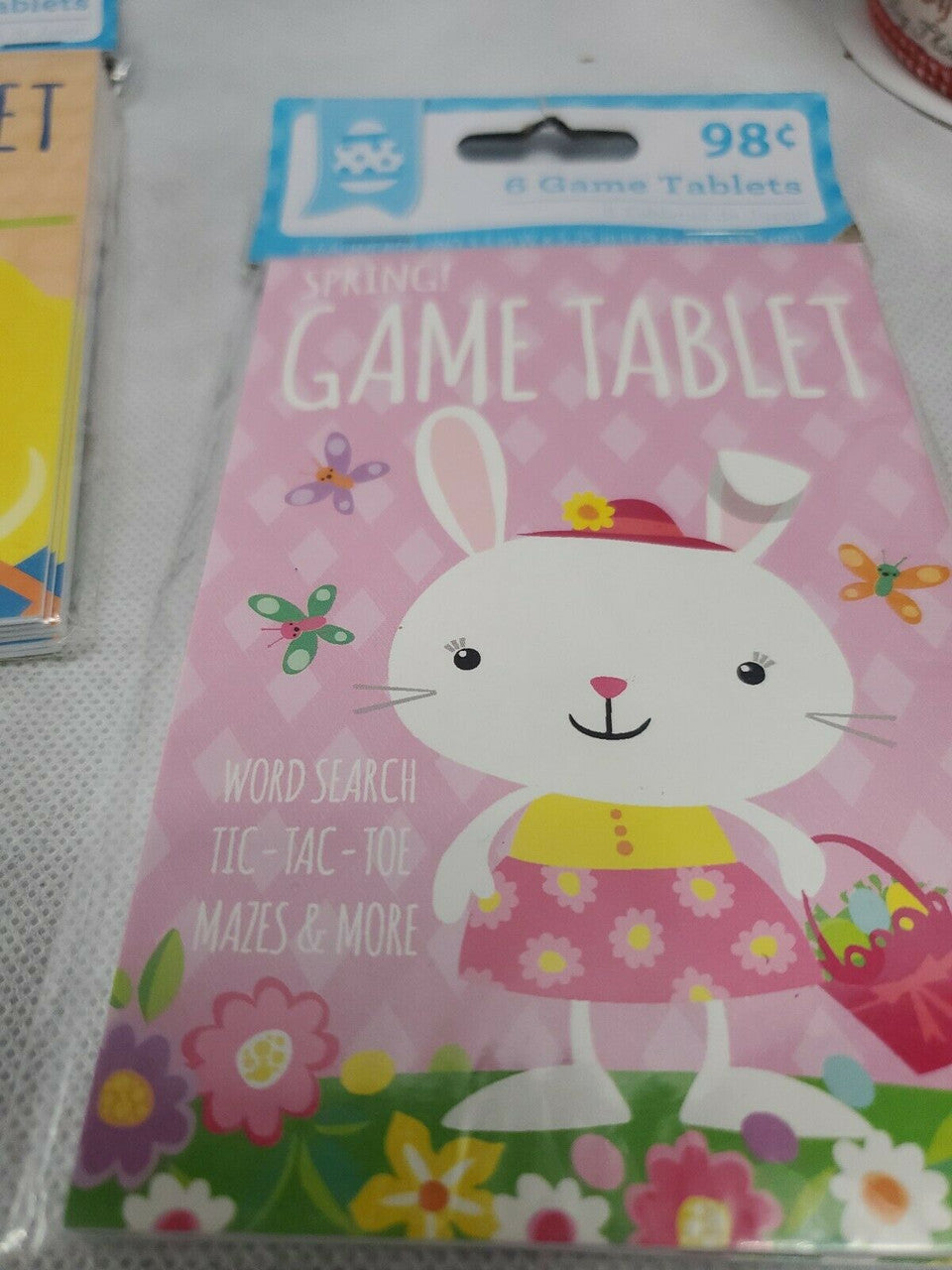 Easter Game Tablets &Mini Buttons Gifts Party Goodies LOT 4 packages