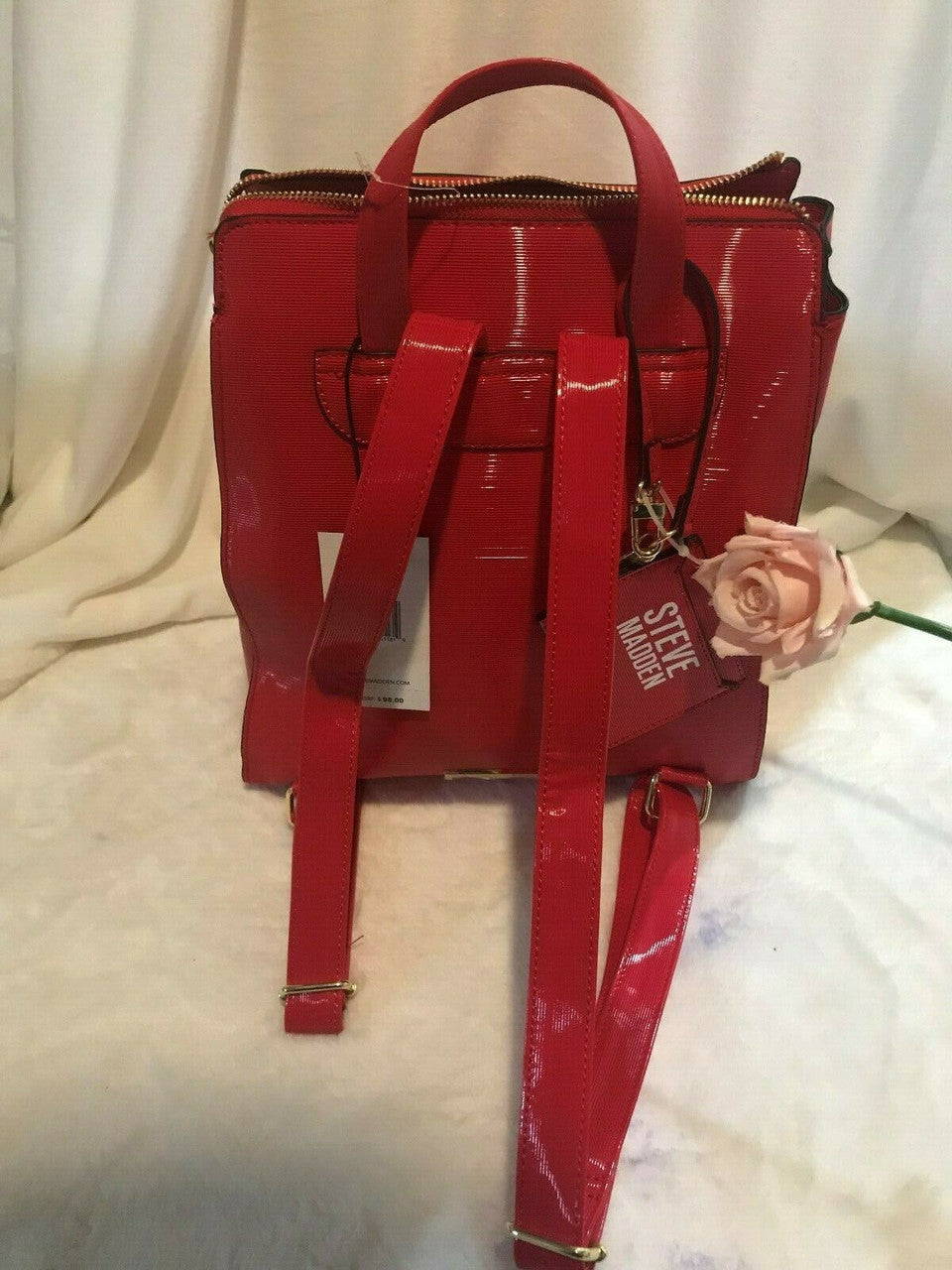 Steve Madden Red BHART Backpack w/ cardholder