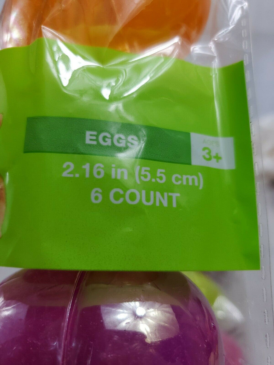 Happy Go Fluffy- 6 Count Large Bright Plastic Easter Eggs 2.16 in Lot of 3 packs