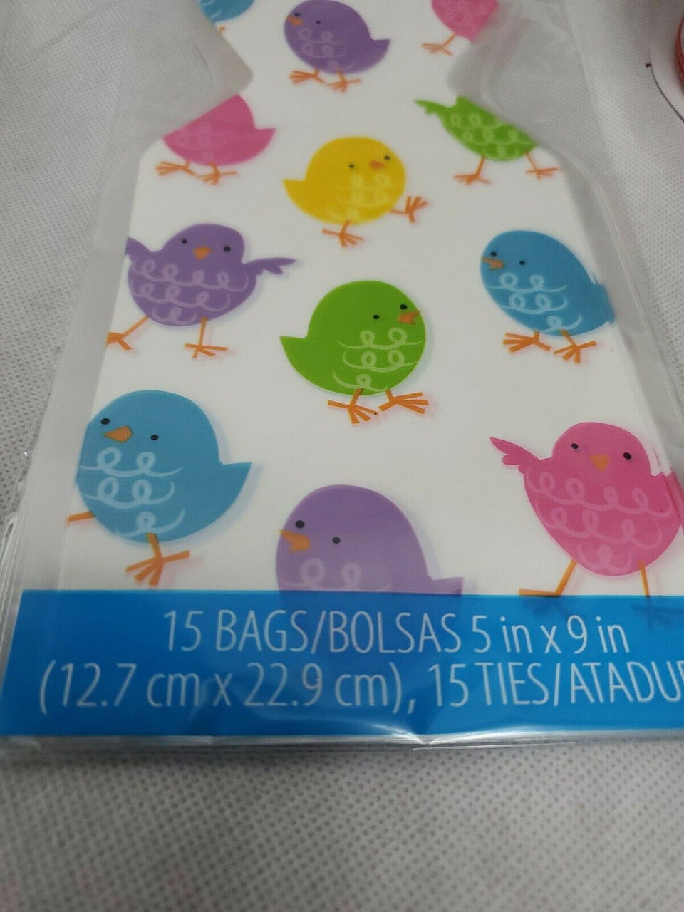Easter Treat Bags 15 count Chick Multi-Colored Lot of 7 packages 5×9 inches