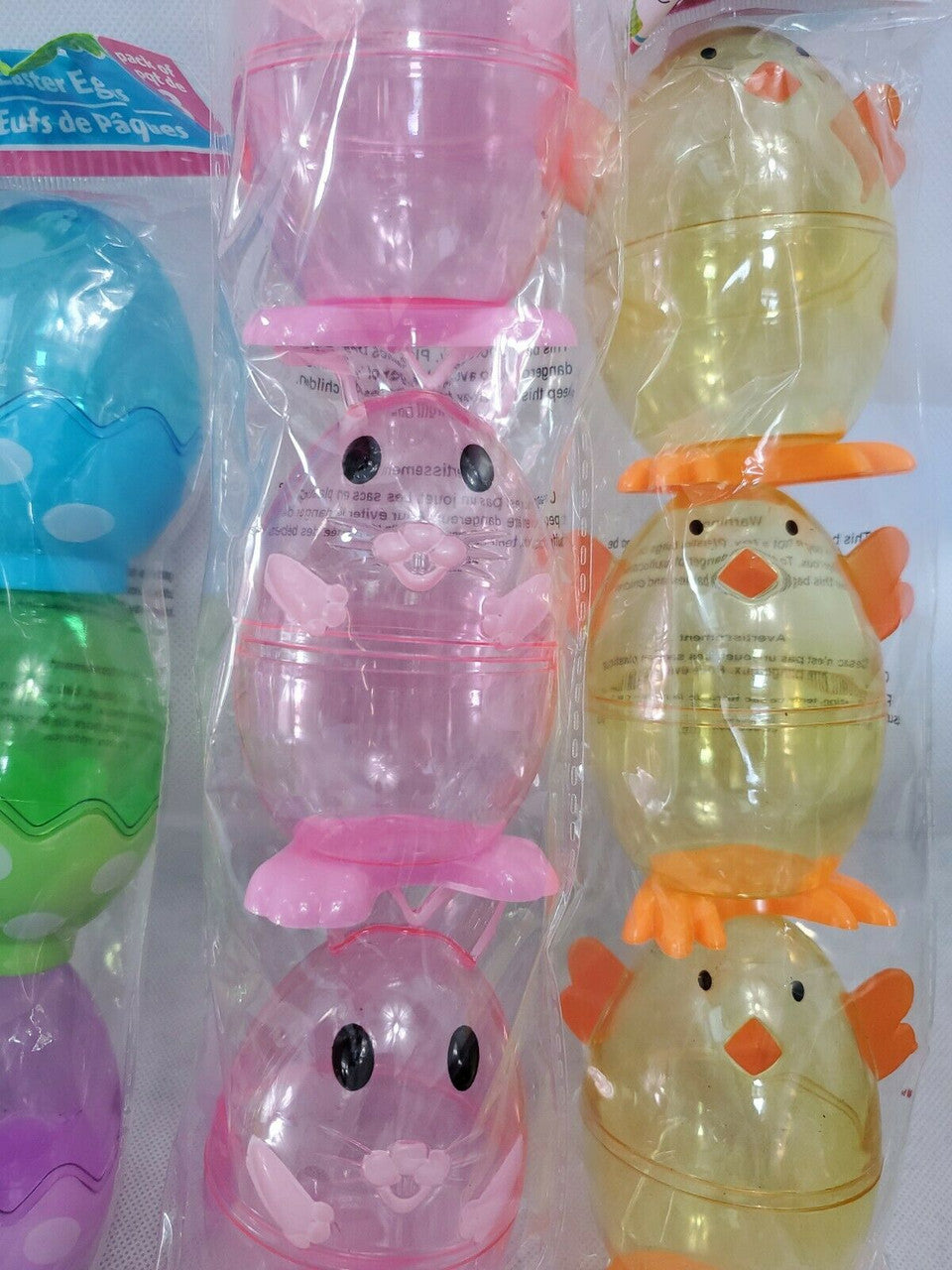 Easter Plastic Eggs Mix Fillable Easter Fun Eggs! Bunny Lot Of 4 packages