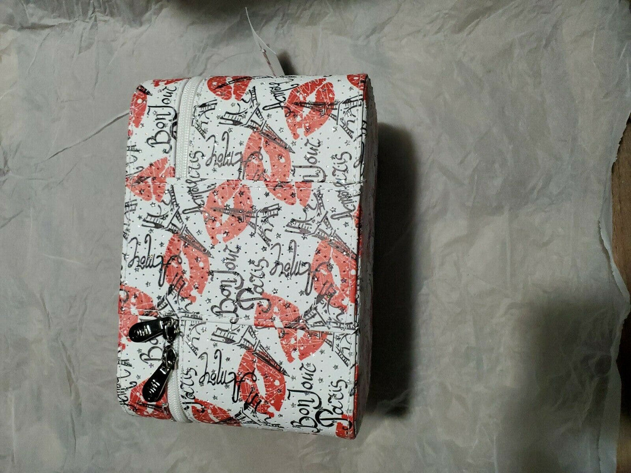 Bon Jour Paris Fashion Makeup Cosmetic Beauty Bag Travel Train Case LM