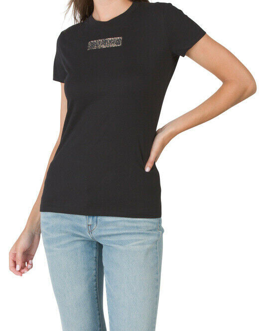 TRUE RELIGION Crystal Slim Crew Neck Tee XXS Onyx rhinestone embellished T-Shirt
