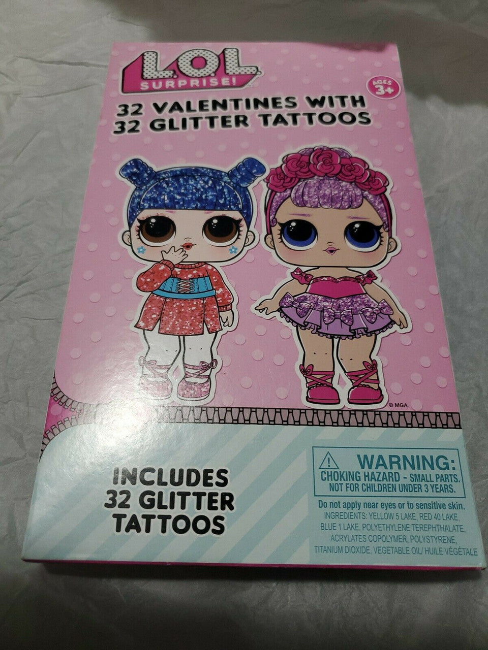 L.O.L. Surprise! 32 Count Valentines Cards With Glitter Tattoos