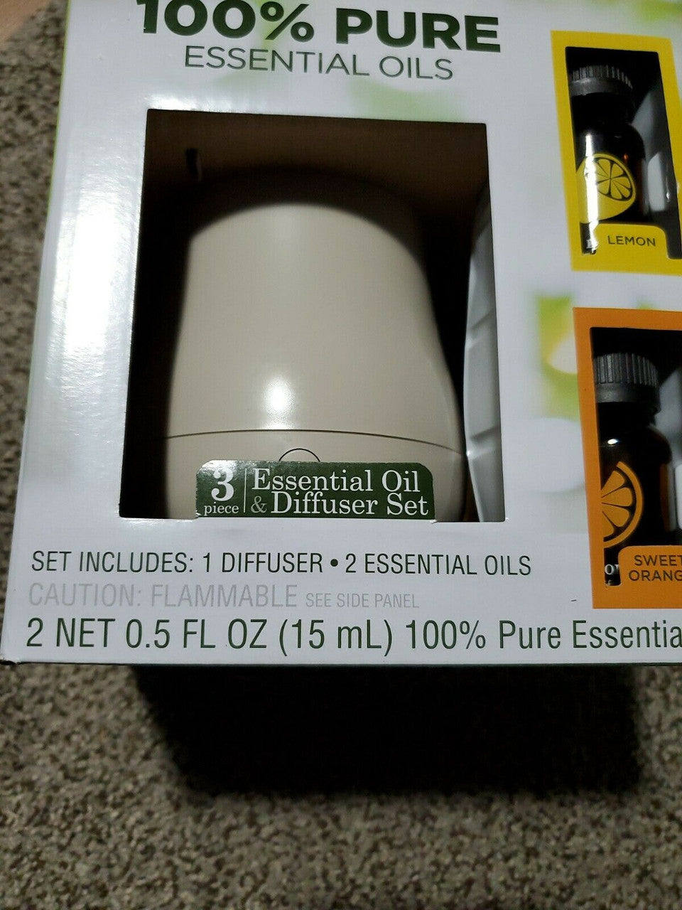 Scentsationals Essential Oil Diffuser Set With Lemon & Sweet Orange Oil
