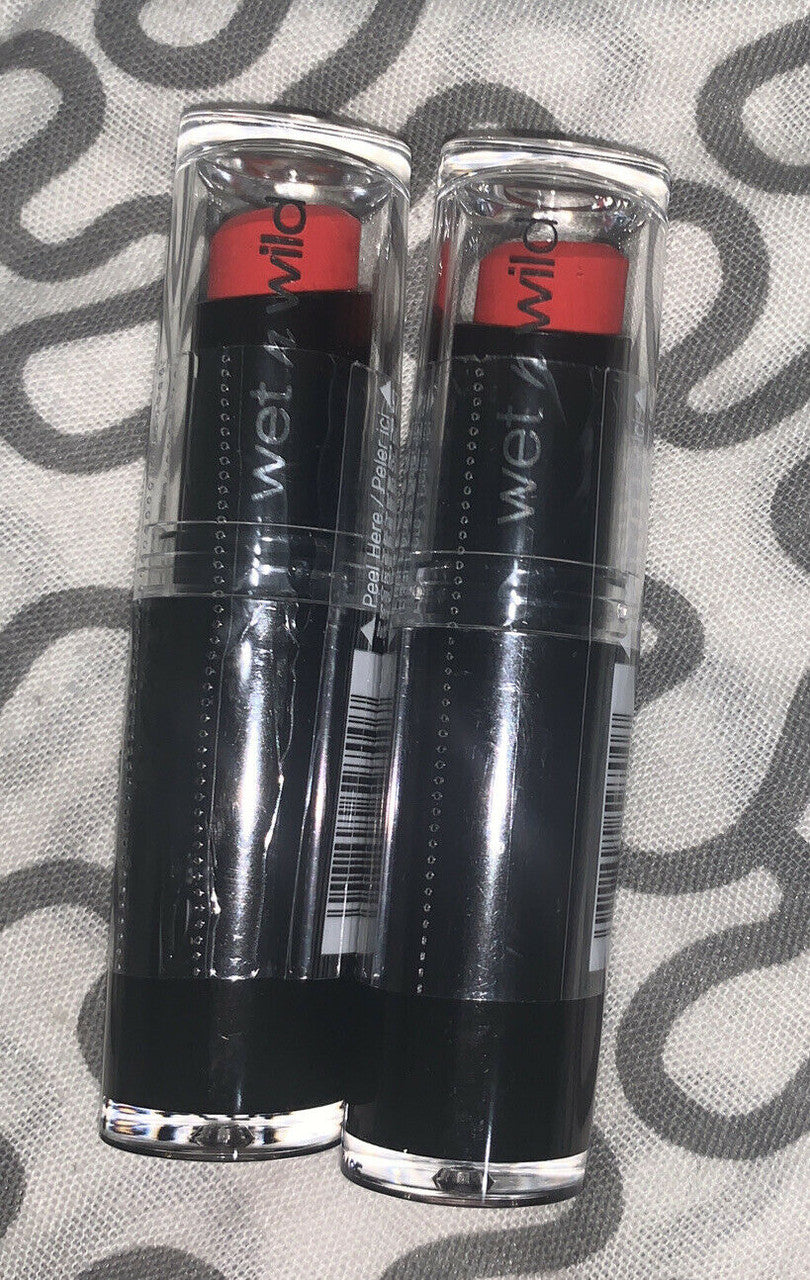 Wet n Wild Mega Last Lip Color #970 PURTY PERSIMMON Lipstick (Lot of 2)
