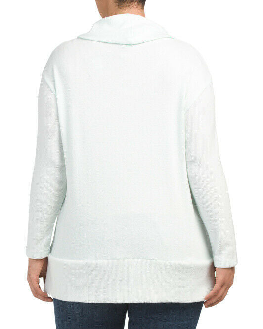 Plus Cowl Neck Top JONES NEW YORK SIGNATURE opal combo Size 1X