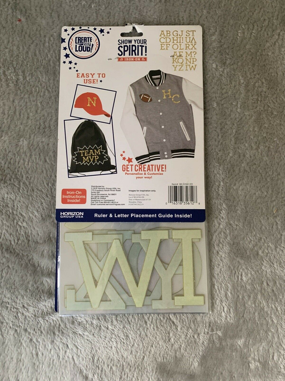 Show Your  Spirit 5 Sheets 31 pcs Iron On Letters A-Z Gold