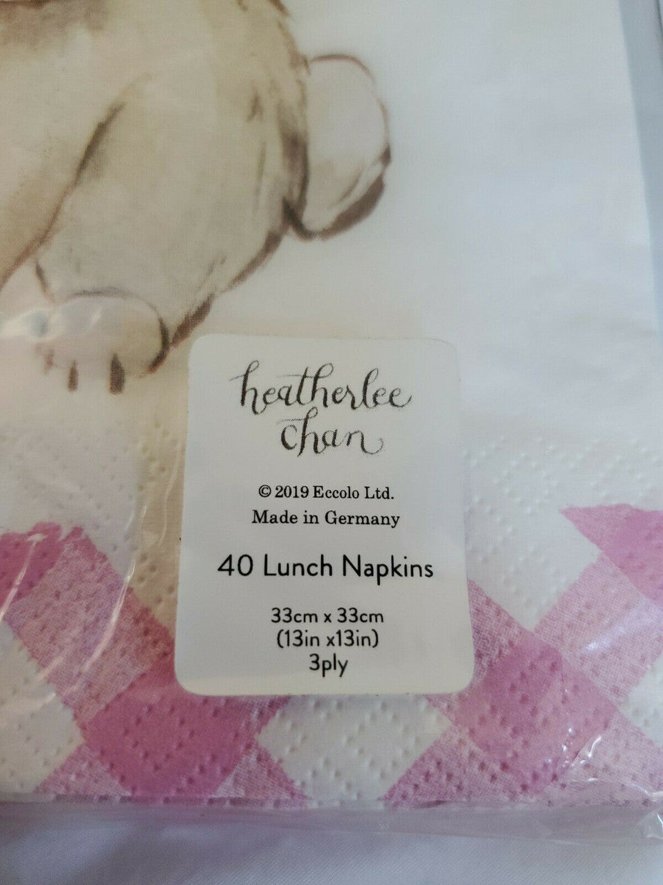 Paper lunch Napkins Heatherlee Chan Bunny Rabbit flower crowned crown