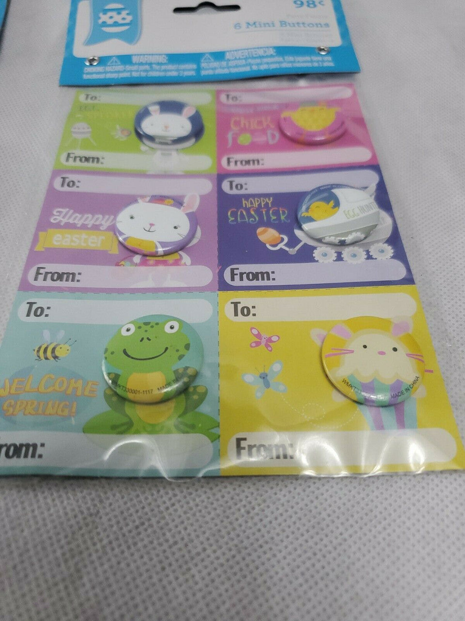 Easter Game Tablets &Mini Buttons Gifts Party Goodies LOT 4 packages