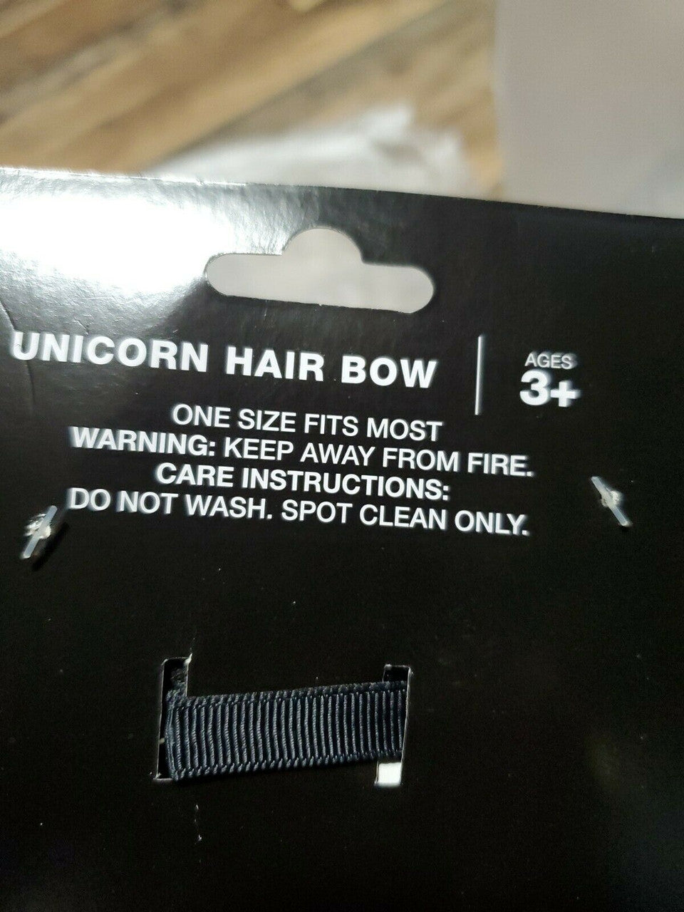 Girls Halloween Unicorn w/ Eyelashes Hair Bow Black and Purple w Bat