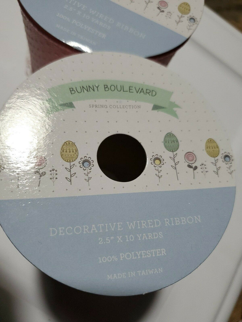 Bunny Boulevard Spring Collection Wire Ribbon Pink lot of 5  2.5" X 10yards