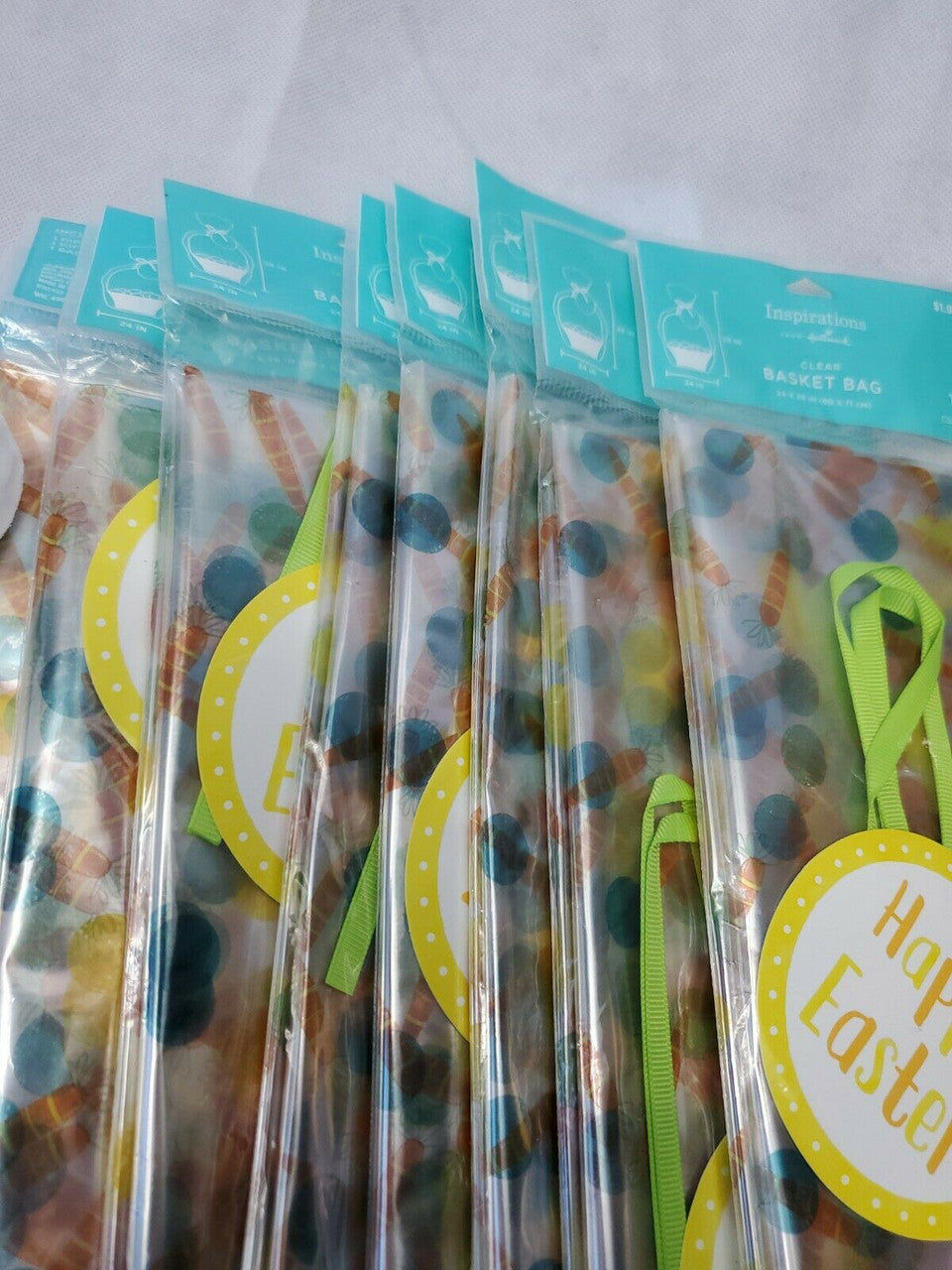 Hallmark Clear Easter Basket Bag1 Bag, 1 Ribbon, 1 Gift Tag Lot of 11 Packages