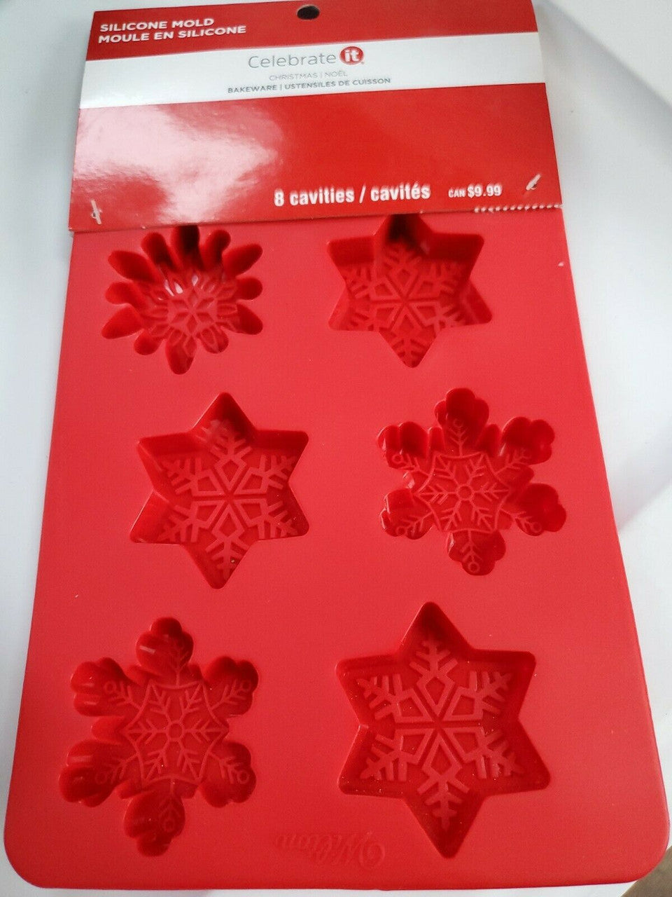 CELEBRATE IT  Snowflake Silicone Molds Candy Baking & More 8 CAVITIES