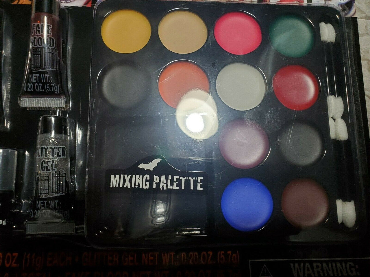 Halloween Deluxe Makeup Kit Grease Face Paint Blood Glitter Gel & HAIR CHALK