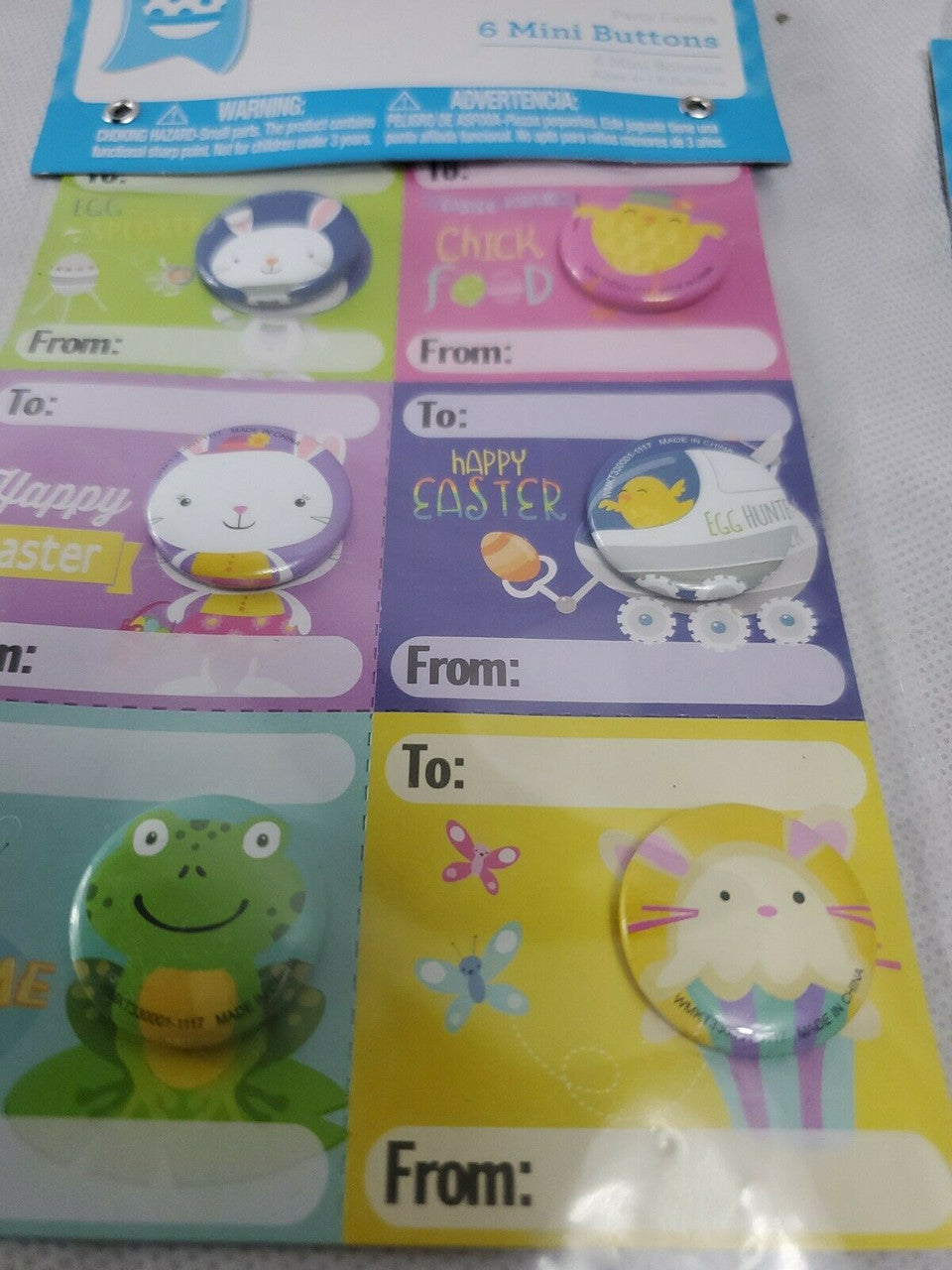 Easter Game Tablets &Mini Buttons Gifts Party Goodies LOT 4 packages
