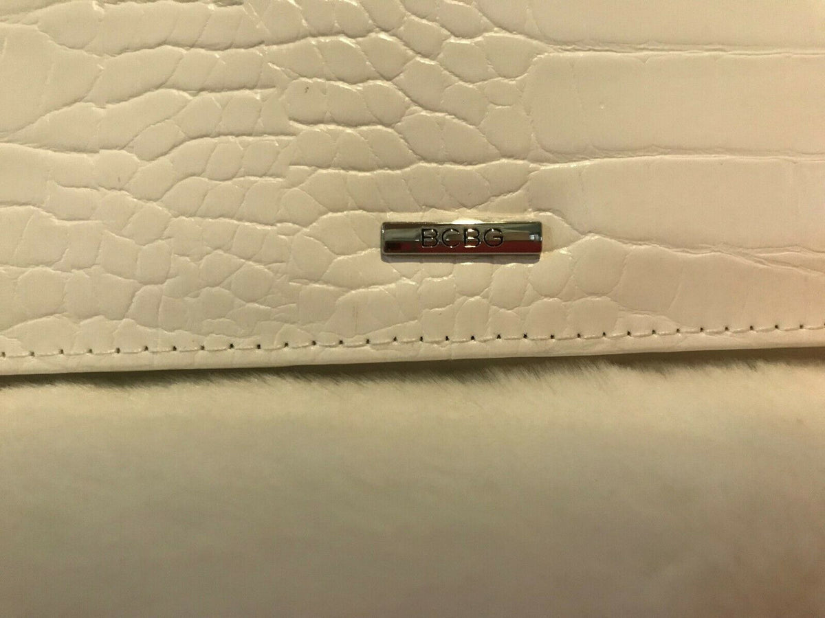 BCBG white snake ZAHARA FLAP WALLET