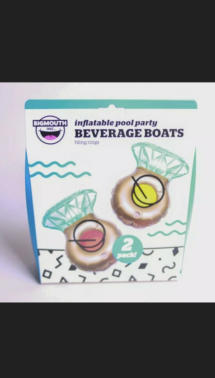 Big Mouth Pool Party Drink Floats Inflatable Pool Beverage Boats Ring Float 2 Pk