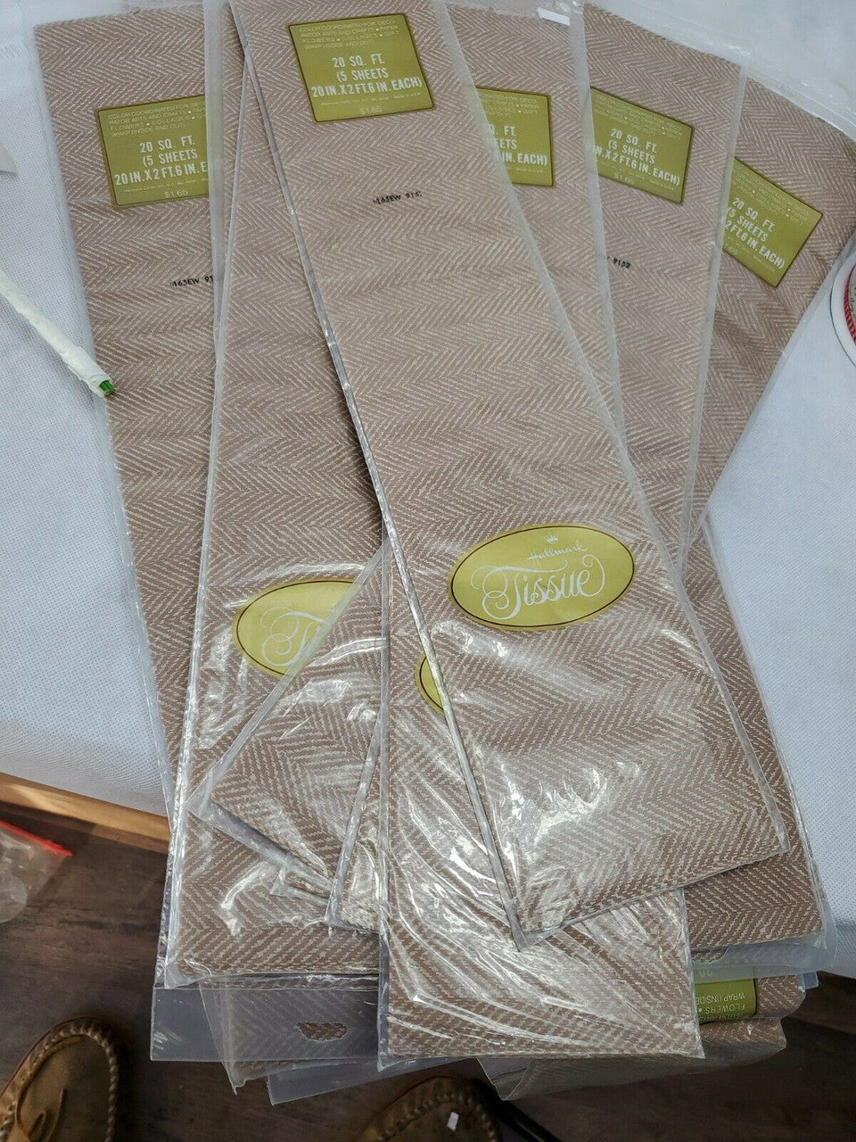 Hallmark Tissue Paper Brown Texturet Lot of 27 Packs of 5 sheet 20 sq ft