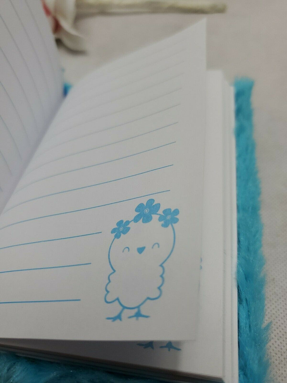 HAPPY GO FLUFFY Fur Puffy Chic Journal Kids Notebook Diary 6” Blue