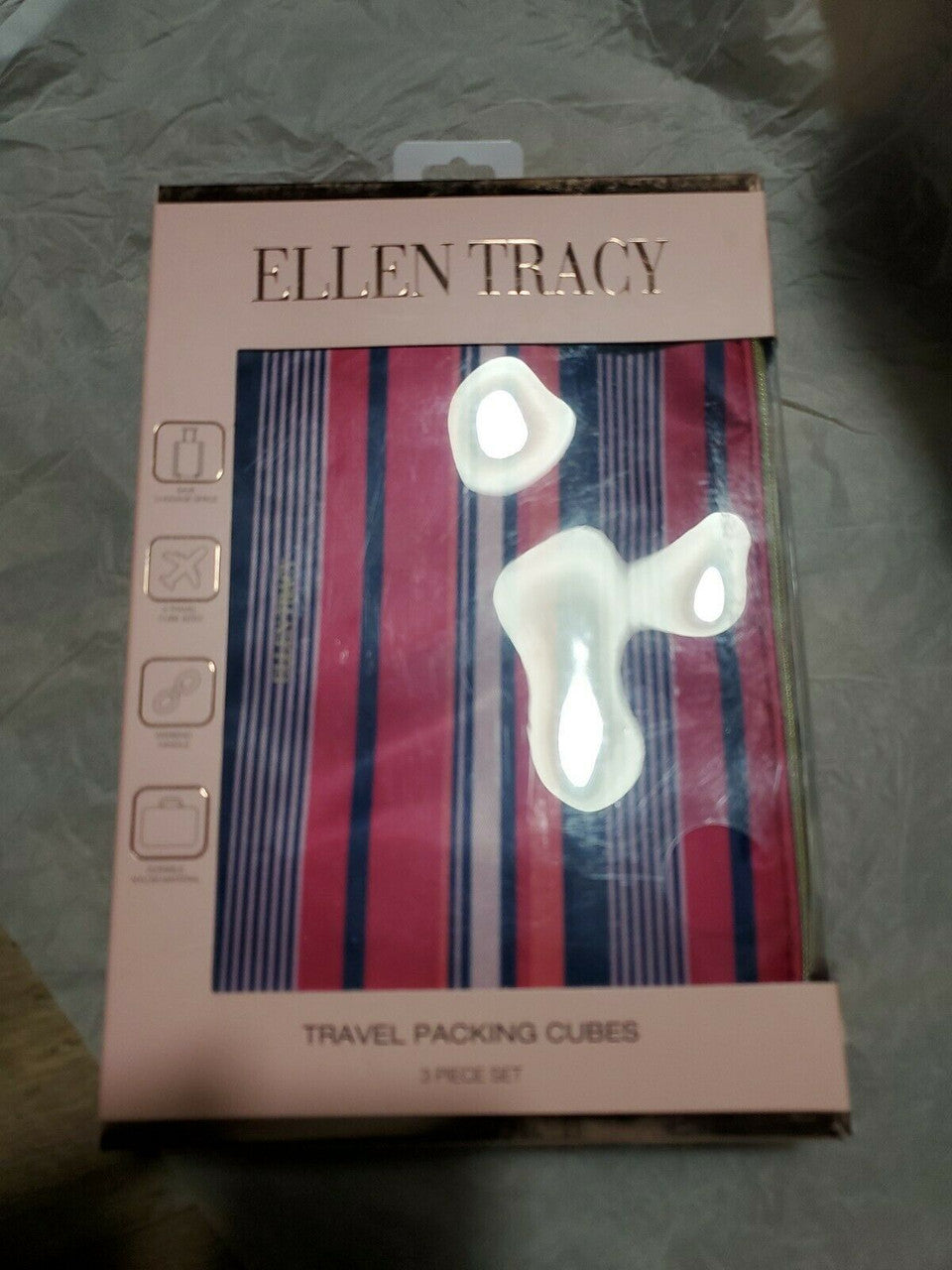 ELLEN TRACY 3-PC SET Travel Packing Cubes Bags