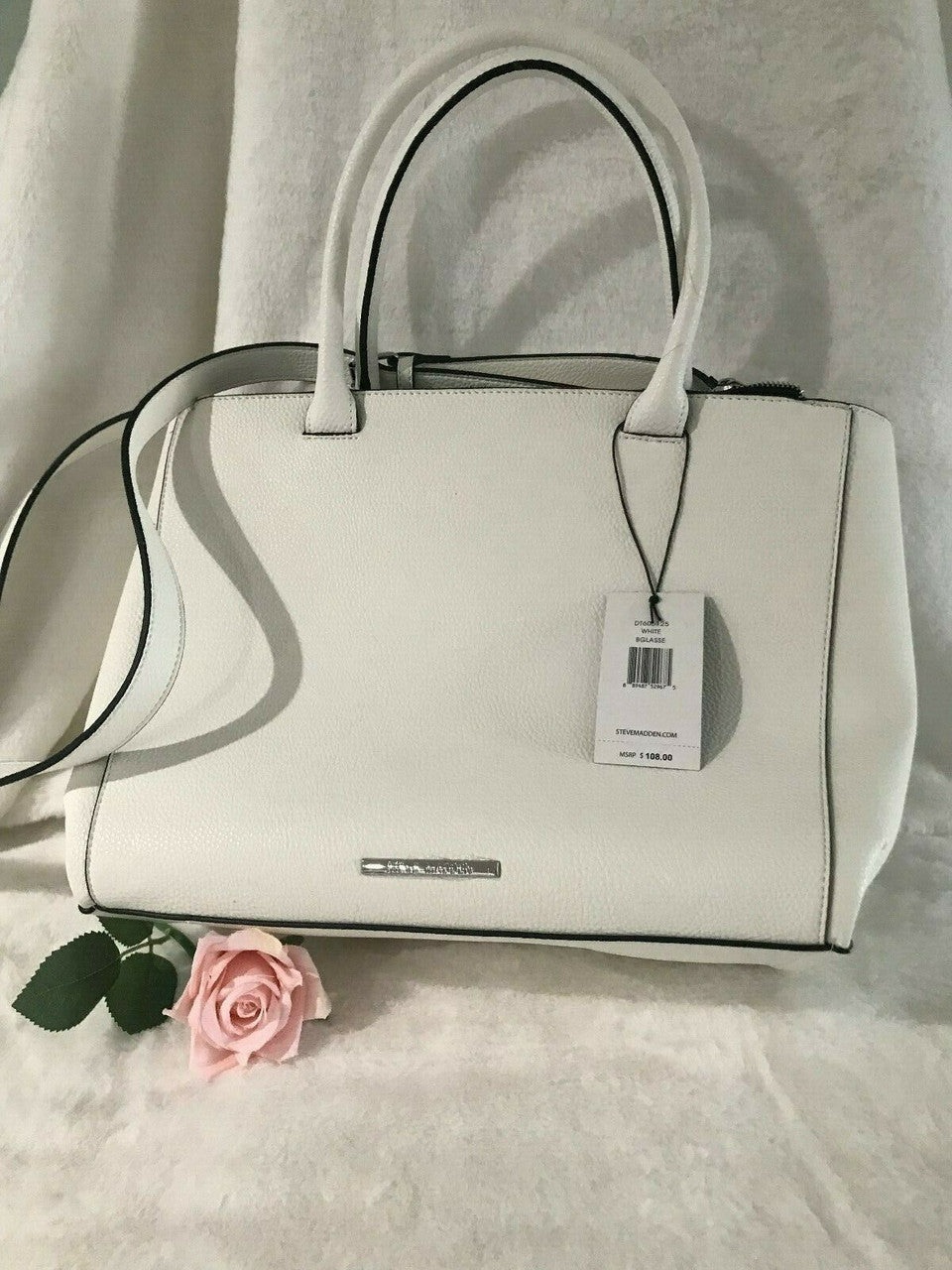 Steve Madden Bag WHITE BGLASSE Silver hardware Med / Lg