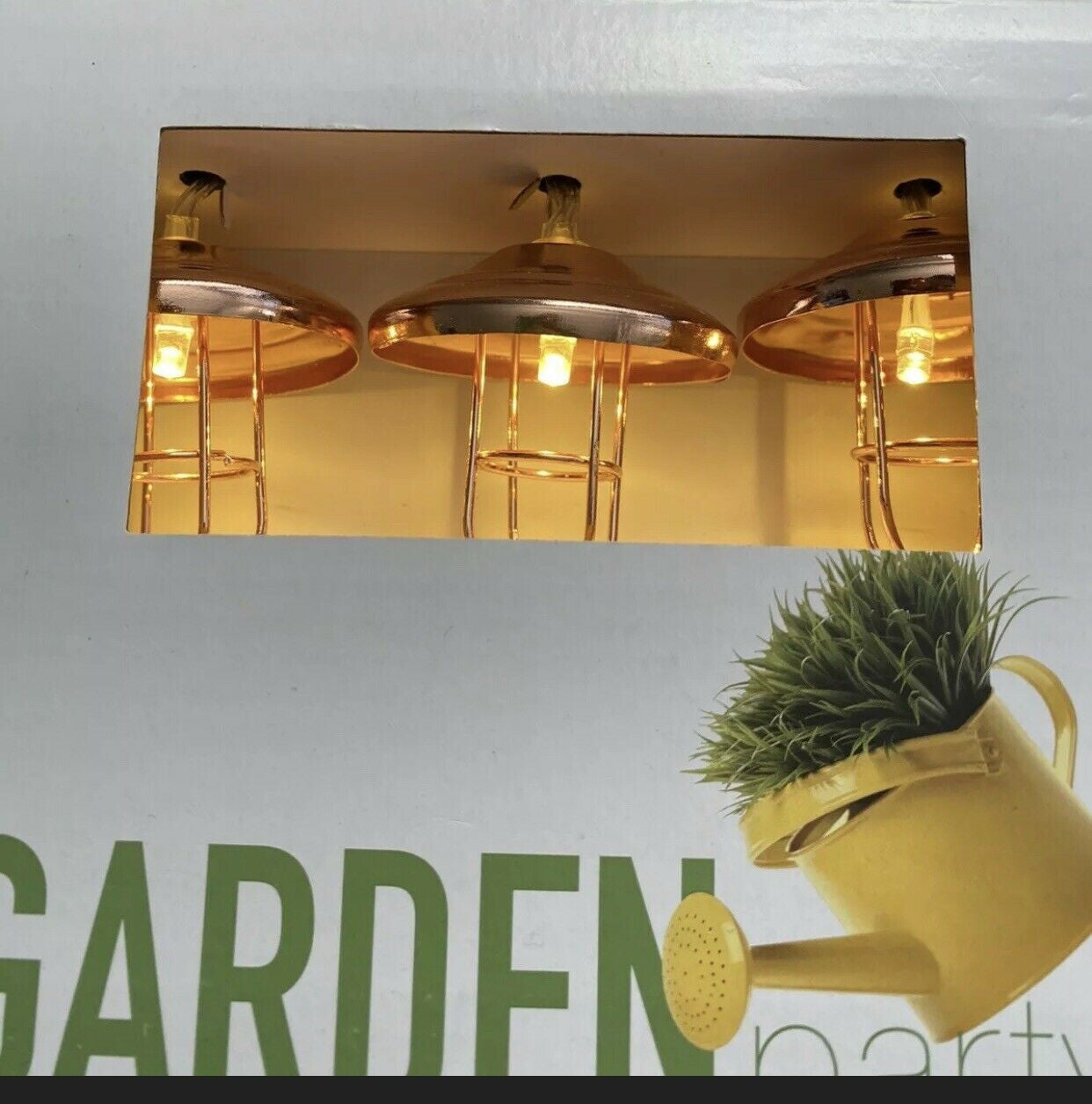 Garden Party Copper Lampshade String Light Set 10 Lights Indoor/Outdoor