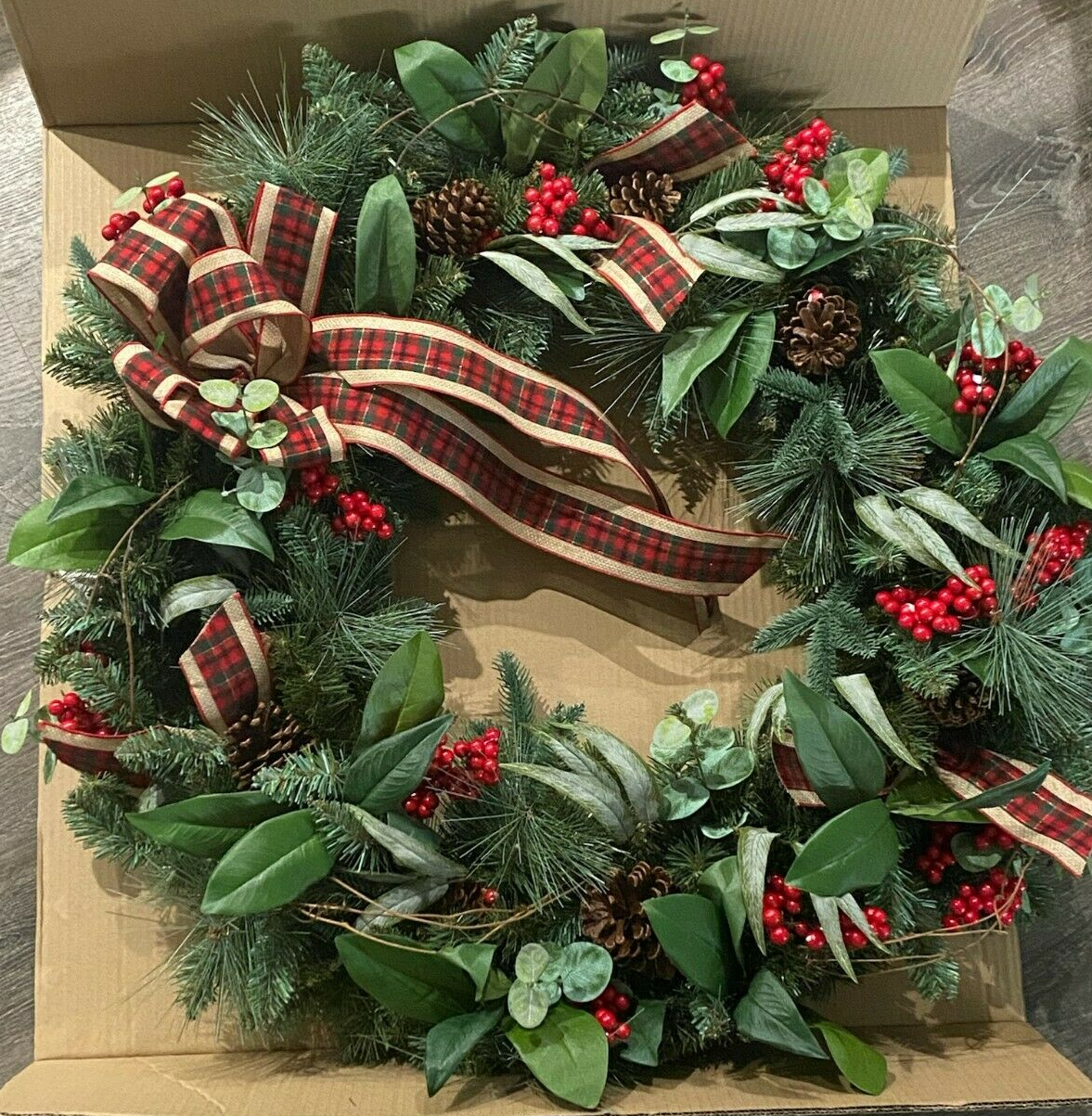 MARTHA STEWART 33" Mixed Floral Plaid Ribbon $299 CLOSEOUT SALE
