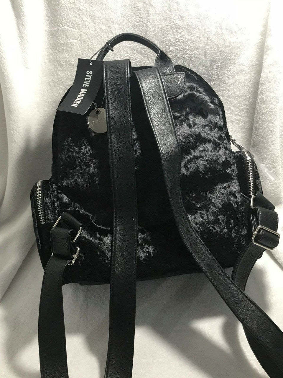 STEVE MADDEN Bfallon Backpack Black Velvet Sequin