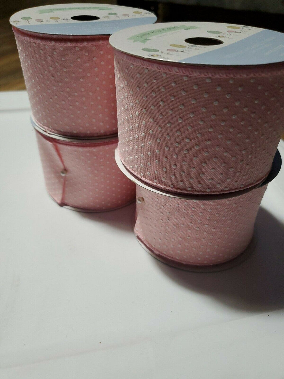 Bunny Boulevard Spring Collection Wire Ribbon Pink lot of 5  2.5" X 10yards