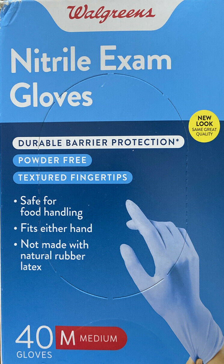 Walgreens Nitrile Exam Gloves Ultra Smooth Powder Free Medium 40 Count