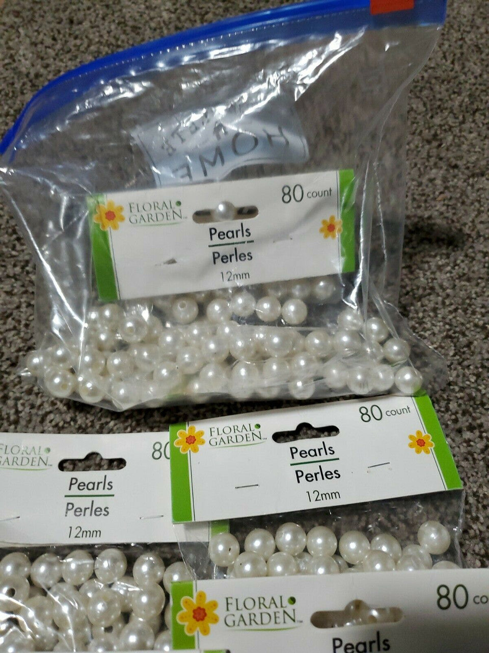 Floral Garden White Pearls  12 mm Round Craft Beads 5 packs  400pc lot