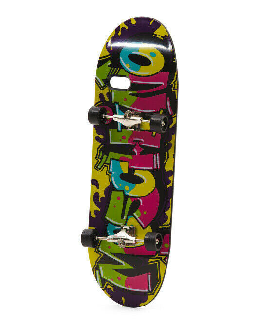 Colorful MOSCHINO printed iPhone 6 case displayed vertically, shaped like a skateboard, boxed