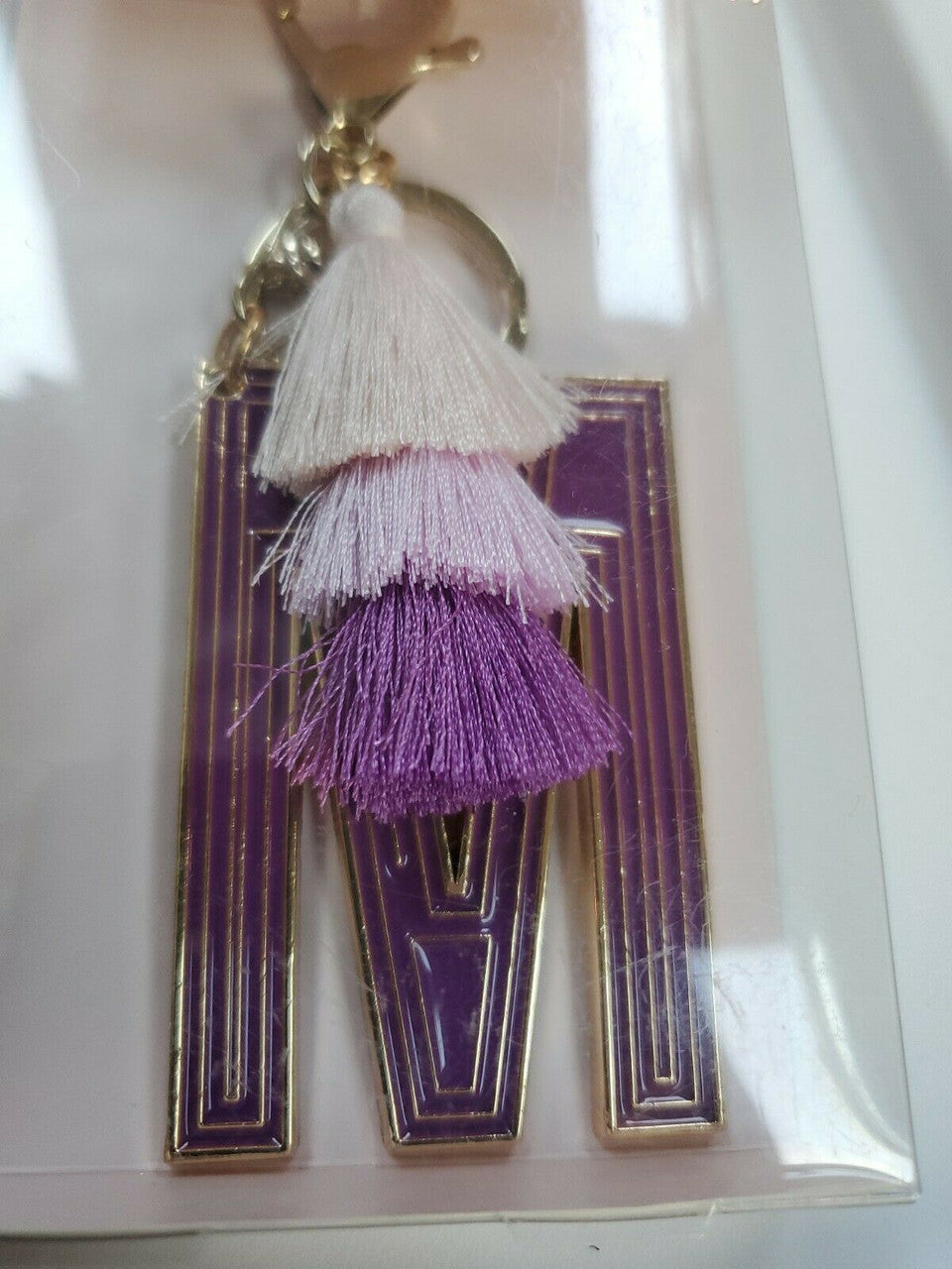 Monogram Keychain Modern Expressions Letter M Purple
