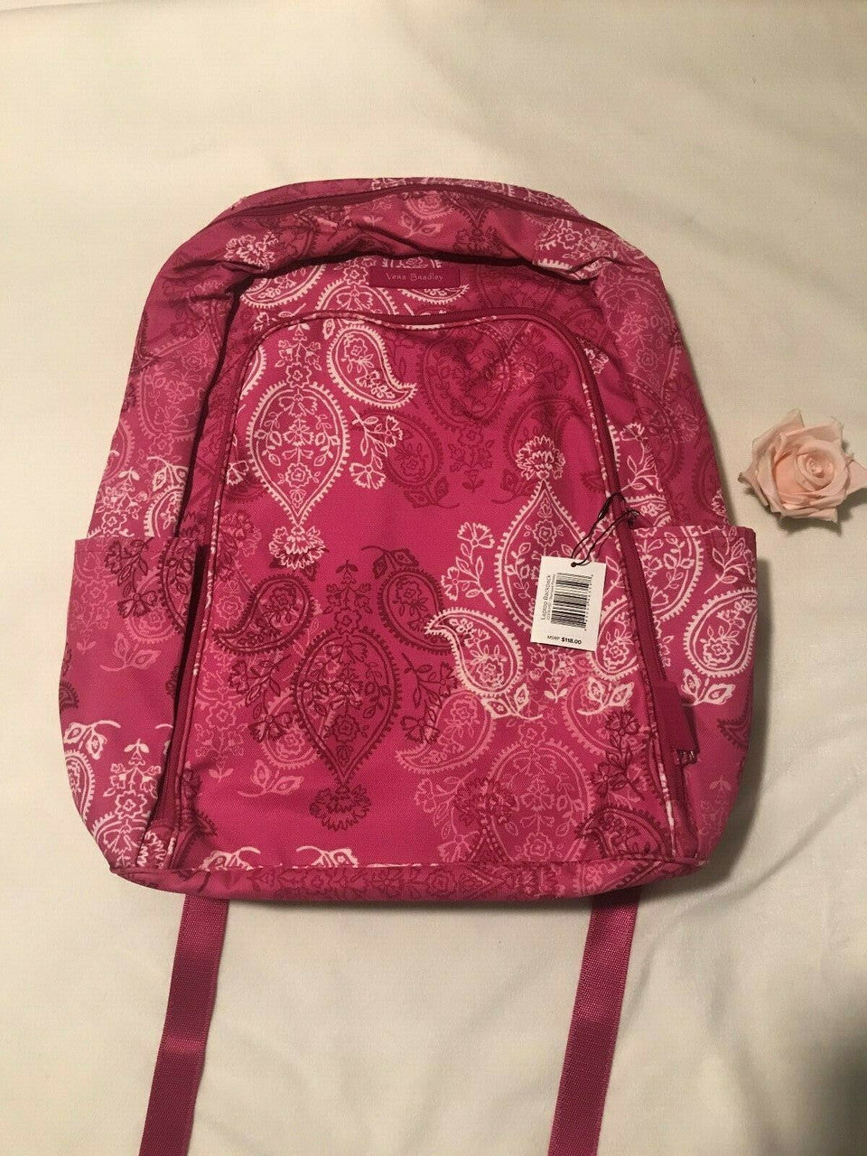 Vera Bradley Laptop Backpack Stamped Paisley Pink 22374-H97 Everyday Style