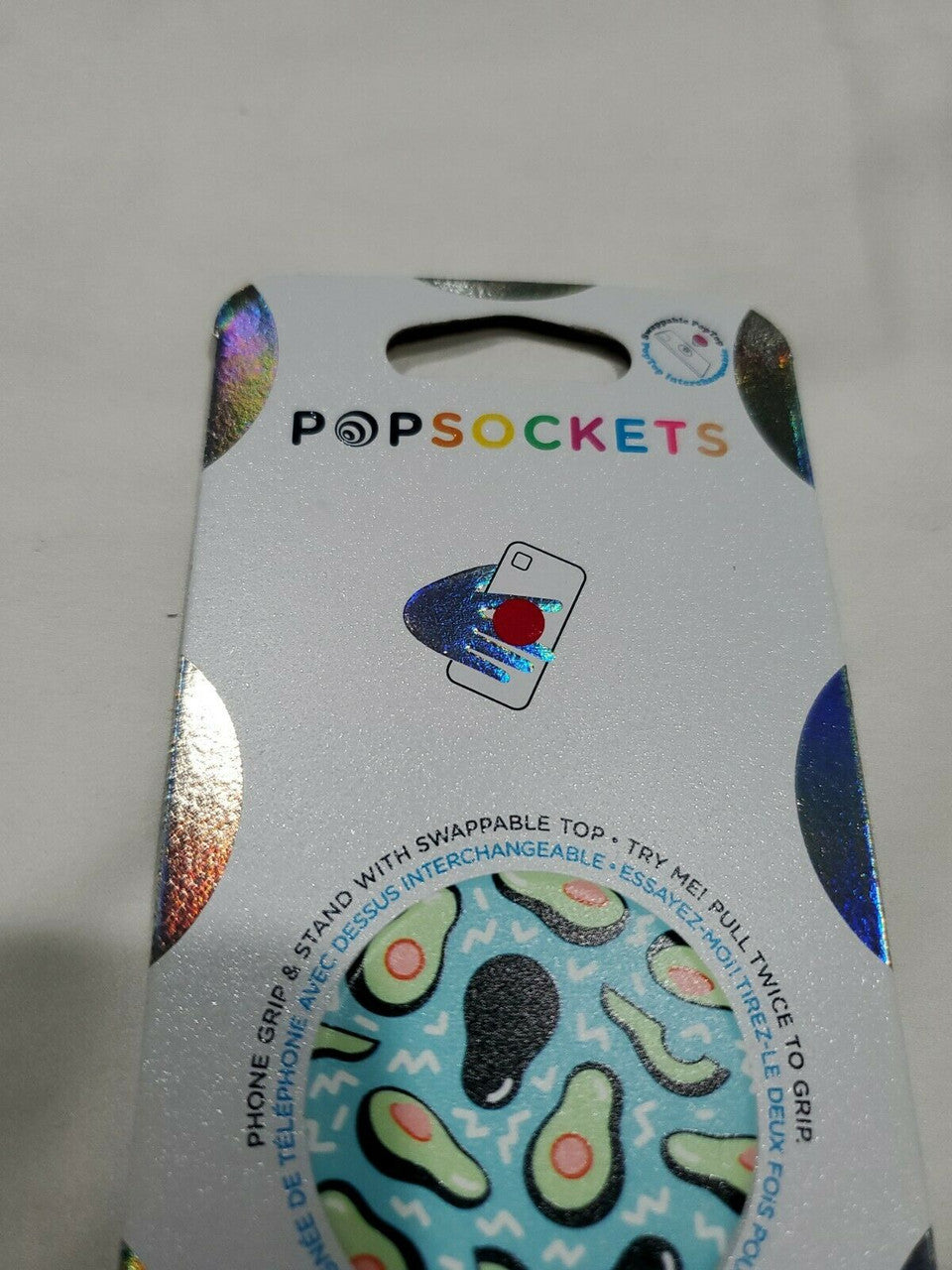 PopSocket Avocado Party Blue Holder Grip PopSocket Swappable Top AUTHENTIC!
