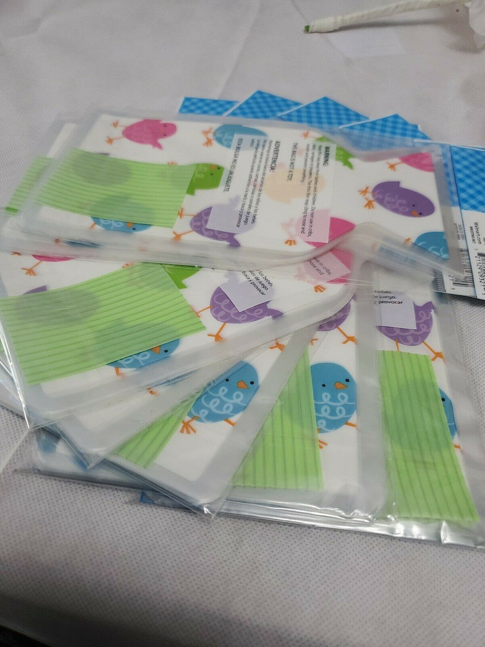 Easter Treat Bags 15 count Chick Multi-Colored Lot of 7 packages 5×9 inches