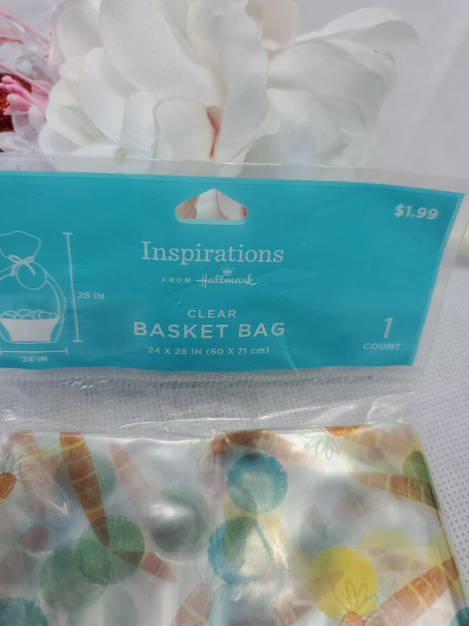 Hallmark Clear Easter Basket Bag1 Bag, 1 Ribbon, 1 Gift Tag Lot of 11 Packages