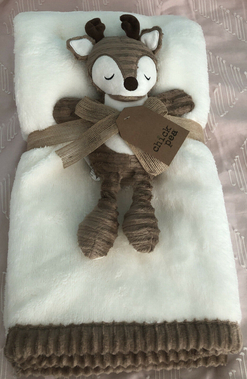 Chick Pea Blanket With Toy Moose Brown