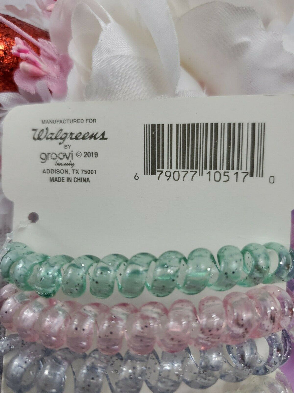Colored Hair Coils 4PC 2 pack Invisibobble No Trace Spiral Hair Ties Phone Cord