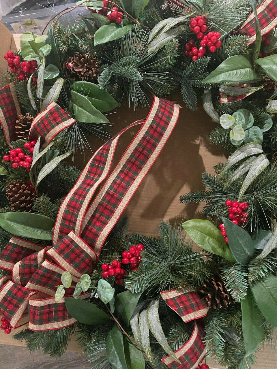 MARTHA STEWART 33" Mixed Floral Plaid Ribbon $299 CLOSEOUT SALE